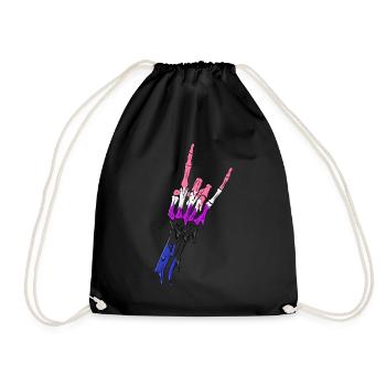 Genre Fluid Pride Flag Devil Horn Skeleton Subt - Sac de sport léger - noir - Devant