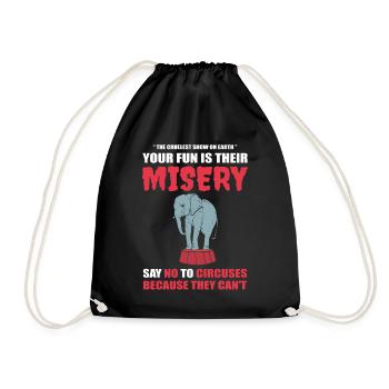Say no to circuses veterinarian - Drawstring Bag - black - Front