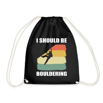 Rock climber, bouldering, alpinist - Drawstring Bag - black - Front