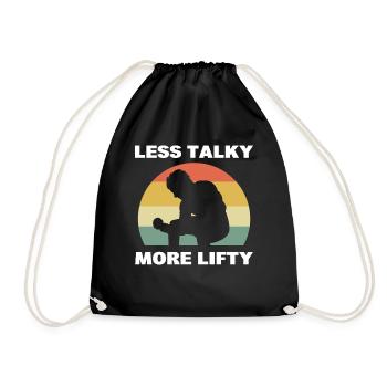 Less Talky More Lifty Gym Walkers - Drawstring Bag - black - Front