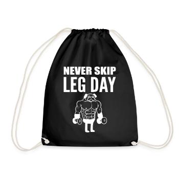 Ne jamais sauter Leg Day Gym Bodybuilder - Sac de sport léger - noir - Devant