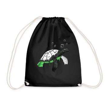 Demiromantic Pride Flag Sea Turtle Subt - Drawstring Bag - black - Front