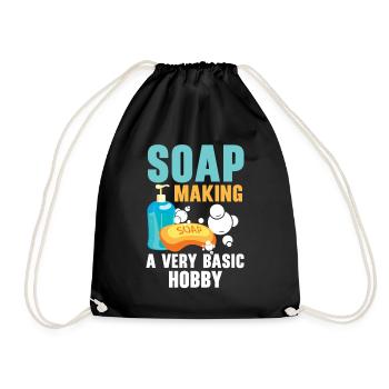Soap making A very simple hobby Handgem - Drawstring Bag - black - Front