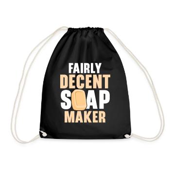 Pretty decent soap maker soaping soaps - Drawstring Bag - black - Front