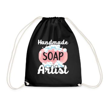 Handmade Soap Artist Soap Soap Cream - Drawstring Bag - black - Front