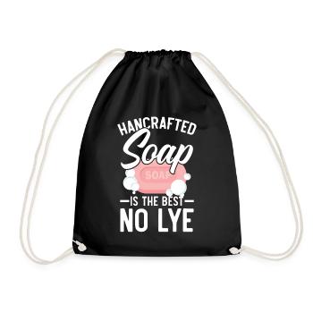 Handmade soap is the best - soap maker - Drawstring Bag - black - Front