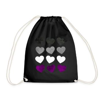 Asexual Pride Ass Flag Hearts Subtil LGBTQ - Sac de sport léger - noir - Devant