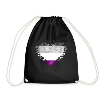Asexual Pride Ass Flag Hearts Sublte LGBTQ - Drawstring Bag - black - Front