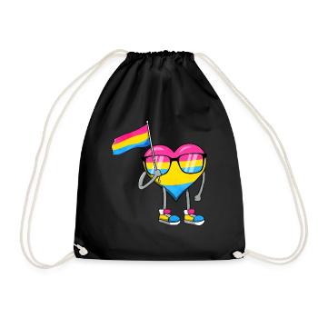 Pansexual Pride Pan Flag Coeur Sublte LGBTQ - Sac de sport léger - noir - Devant