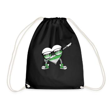 Demiromantic Pride Flag Polka Dot Heart Heart Sub - Drawstring Bag - black - Front
