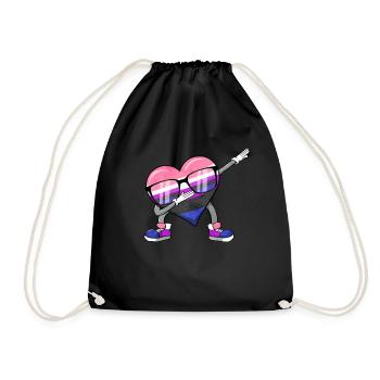 Genre Fluid Pride Flag Polka Dot Heart Sublte LGBTQ - Sac de sport léger - noir - Devant