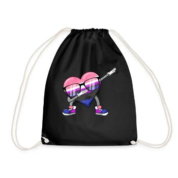 Genre Fluid Pride Flag Polka Dot Heart Sublte LGBTQ - Sac de sport léger - noir - Devant