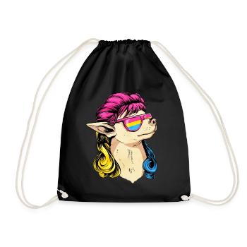 Pansexual Pride Pan Flag Mullet Chihuahua Dog - Drawstring Bag - black - Front