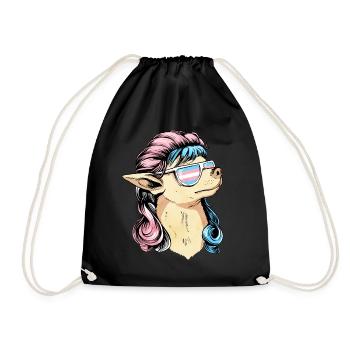 Transgender Pride Trans Flag Mullet Chihuahua Hu - Drawstring Bag - black - Front