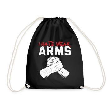 Je déteste les bras faibles, le bras de fer, le bras de fer - Sac de sport léger - noir - Devant