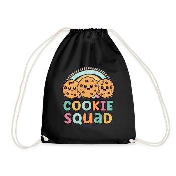 Cookie Squad Funny Matching For Girls Cookie Lover - Drawstring Bag - black - Front