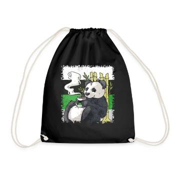 Demiromantischer Stolz Flagge Panda Kaffee Sublte - Turnbeutel - Schwarz - Vorne