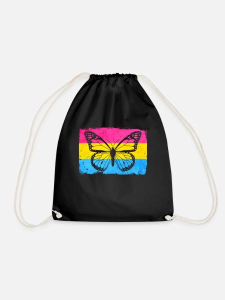 Pansexuelle Stolz Pan Flagge Schmetterling Sublte - Turnbeutel - Schwarz