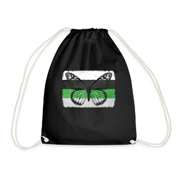 Demiromantic Pride Flag Butterfly Sublte - Drawstring Bag - black - Front