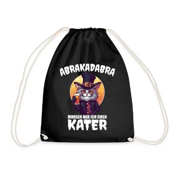 Abrakadabra Morgen Hab Ich Einen Kater Mallorca - Turnbeutel - Schwarz - Vorne