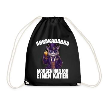 Abrakadabra Morgen Hab Ich Einen Kater Mallorca - Turnbeutel - Schwarz - Vorne