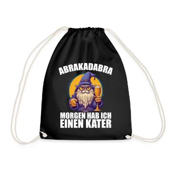 Abrakadabra Morgen Hab Ich Einen Kater Mallorca - Turnbeutel - Schwarz - Vorne