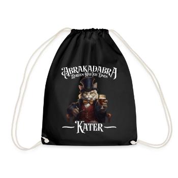 Abrakadabra Morgen Hab Ich Einen Kater Mallorca - Turnbeutel - Schwarz - Vorne