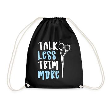 Talk less, cut more, cut S - Drawstring Bag - black - Front