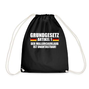 Grundgesetz Artikel 1 Mallorcaurlaub Unantastbar - Turnbeutel - Schwarz - Vorne