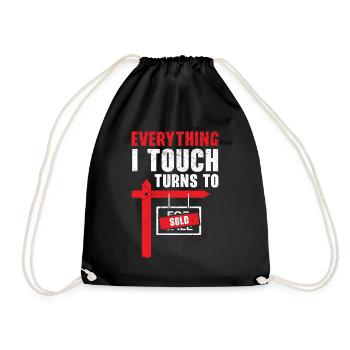 Everything I touch is sold Real estatema - Drawstring Bag - black - Front