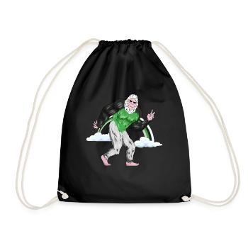 Demiromantic Pride Flag Rainbow Bigfoot Sas - Drawstring Bag - black - Front