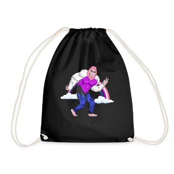 Genre Fluid Pride Flag Arc-en-ciel Bigfoot Sasqu - Sac de sport léger - noir - Devant