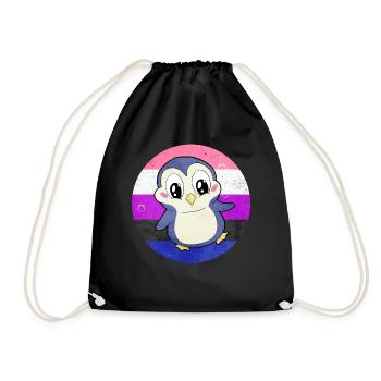 Genre Fluid Pride Flag Penguin Sublte LGBTQ - Sac de sport léger - noir - Devant