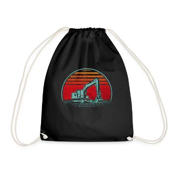 Opérateur de pelle Opérateur de machine lourde Retro - Sac de sport léger - noir - Devant