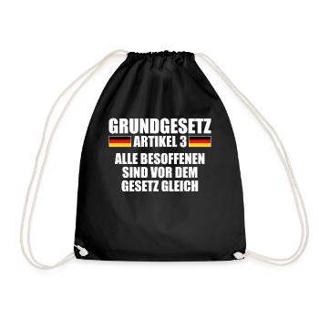 Grundgesetz Artikel 3 Mallorcaurlaub Unantastbar - Turnbeutel - Schwarz - Vorne