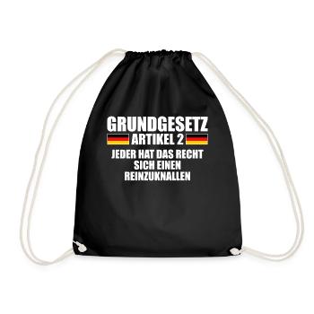 Grundgesetz Artikel 2 Mallorcaurlaub Unantastbar - Turnbeutel - Schwarz - Vorne