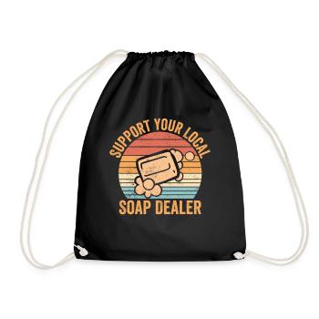 Funny soap making soap maker - Drawstring Bag - black - Front