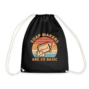 Funny soap making soap maker - Drawstring Bag - black - Front