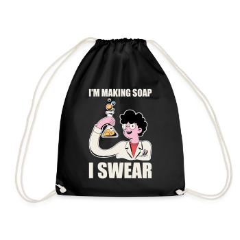 Funny soap making soap maker - Drawstring Bag - black - Front