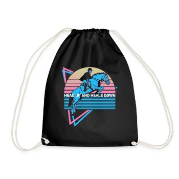 Cheval Cheval Rétro - Sac de sport léger - noir - Devant