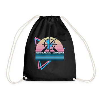 Funny Duck Hunt Duck Hunter Retro - Drawstring Bag - black - Front