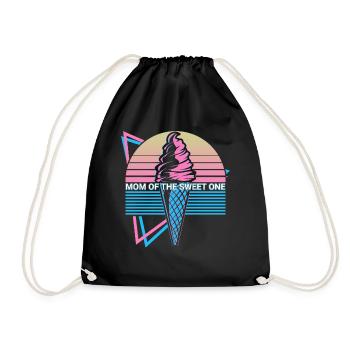 Crème glacée rétro - Sac de sport léger - noir - Devant