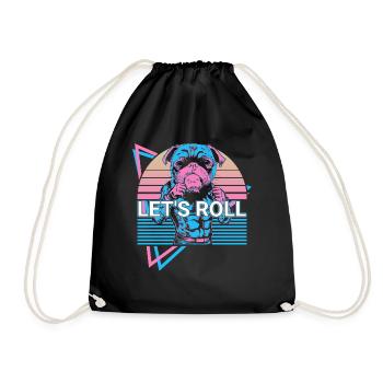 Funny Jiu Jitsu BJJ Retro - Drawstring Bag - black - Front