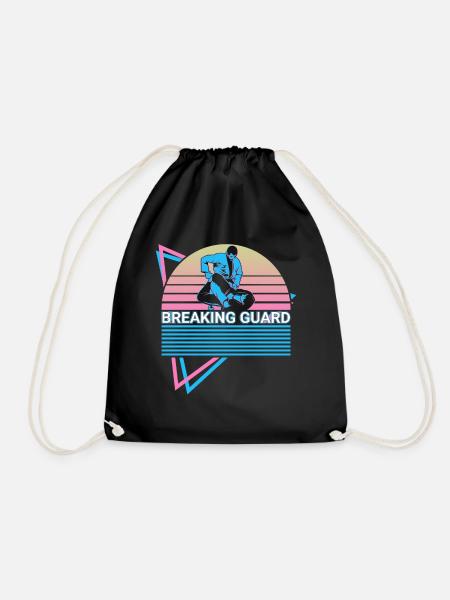 Funny Jiu Jitsu BJJ Retro - Drawstring Bag - black