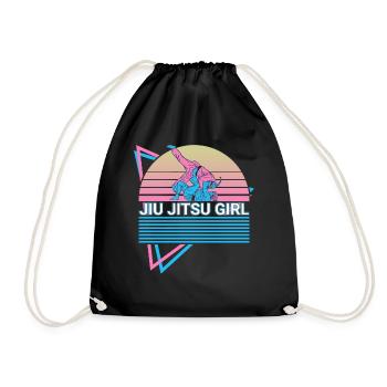 Jiu Jitsu BJJ Retro - Drawstring Bag - black - Front