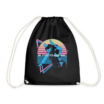 Funny Jiu Jitsu Retro - Drawstring Bag - black - Front