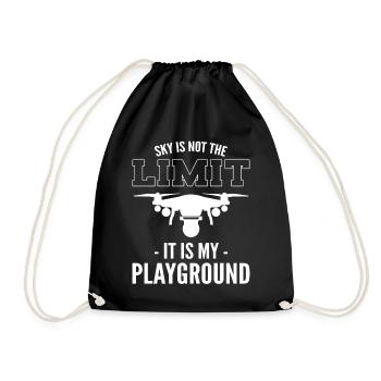 Sky Is Not The Limit It Is My Playground Videograph - Drawstring Bag - black - Front