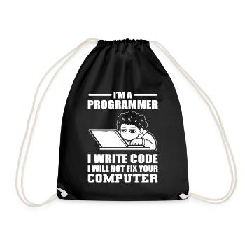 Programming Humor Software Developer - Drawstring Bag - black - Front