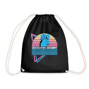 Kakadu-Mama Retro - Turnbeutel - Schwarz - Vorne
