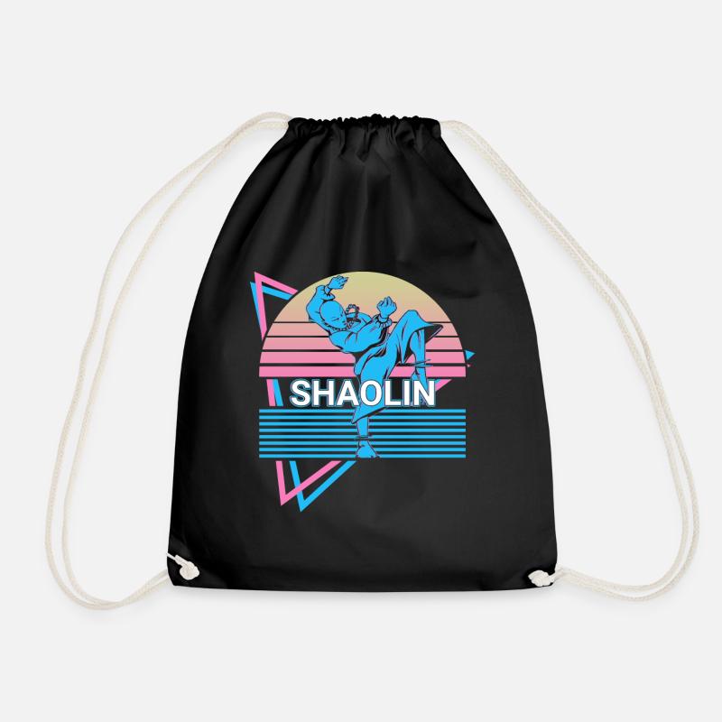 Kung Fu Retro - Drawstring Bag - black